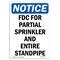 Signmission OSHA Notice, 7" Height, FDC For Partial Sprinkler And Sign, 7" X 5", Portrait OS-NS-D-57-V-12489 - alternate 1